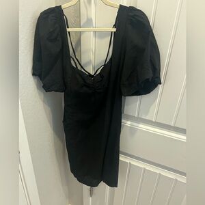 H&M women’s black linen dress. Size XL